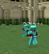 two minecraft players fighting
